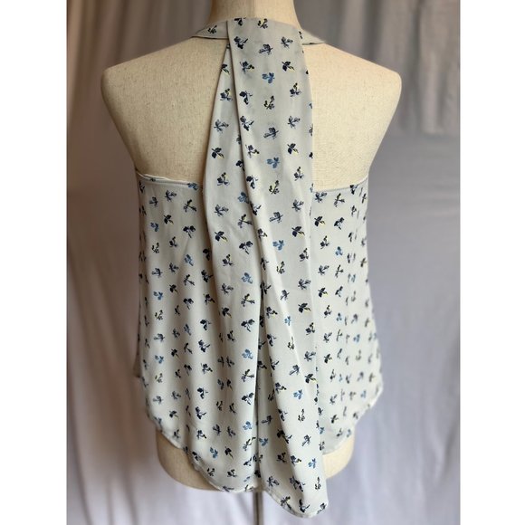 LOFT Neutral Floral Sleeveless Blouse with Key Hole - Picture 2 of 4